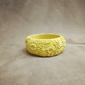 Floral Yellow Wide Bangle