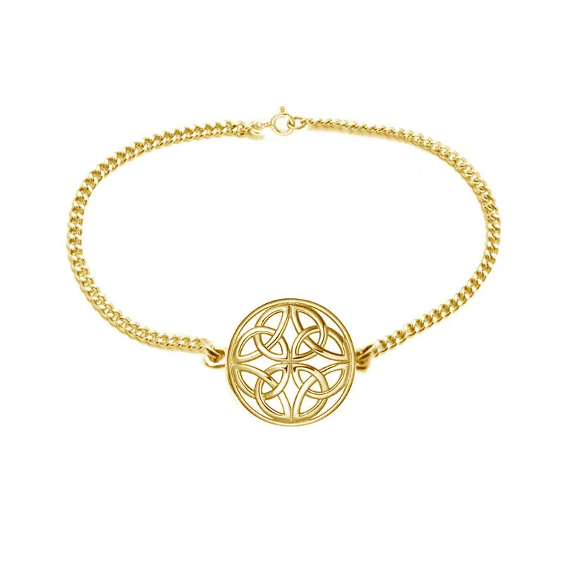 Four Trinity Celtic Knot Eternal Round Bracelet