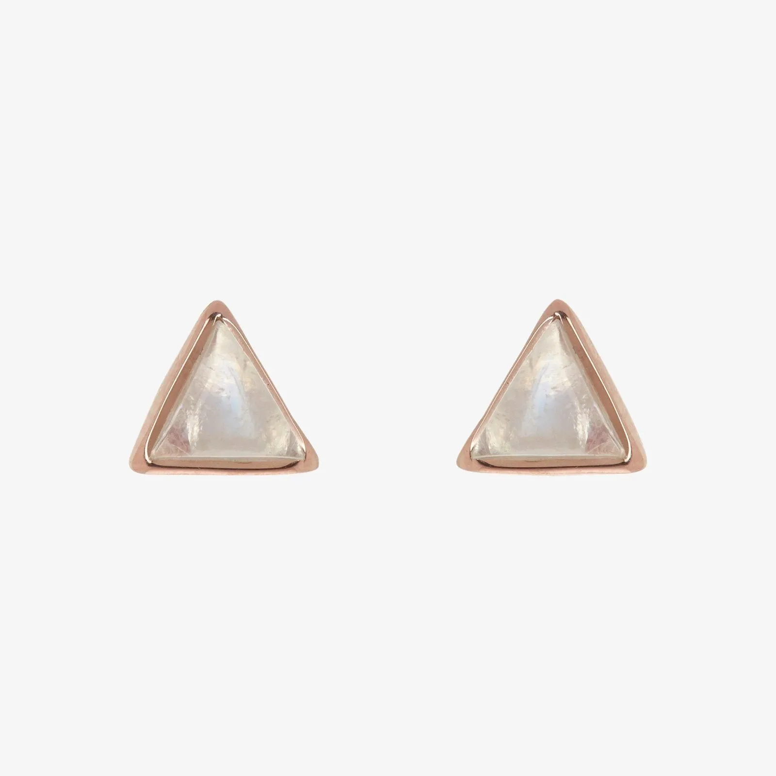 Gemstone Triangle Stud Earrings