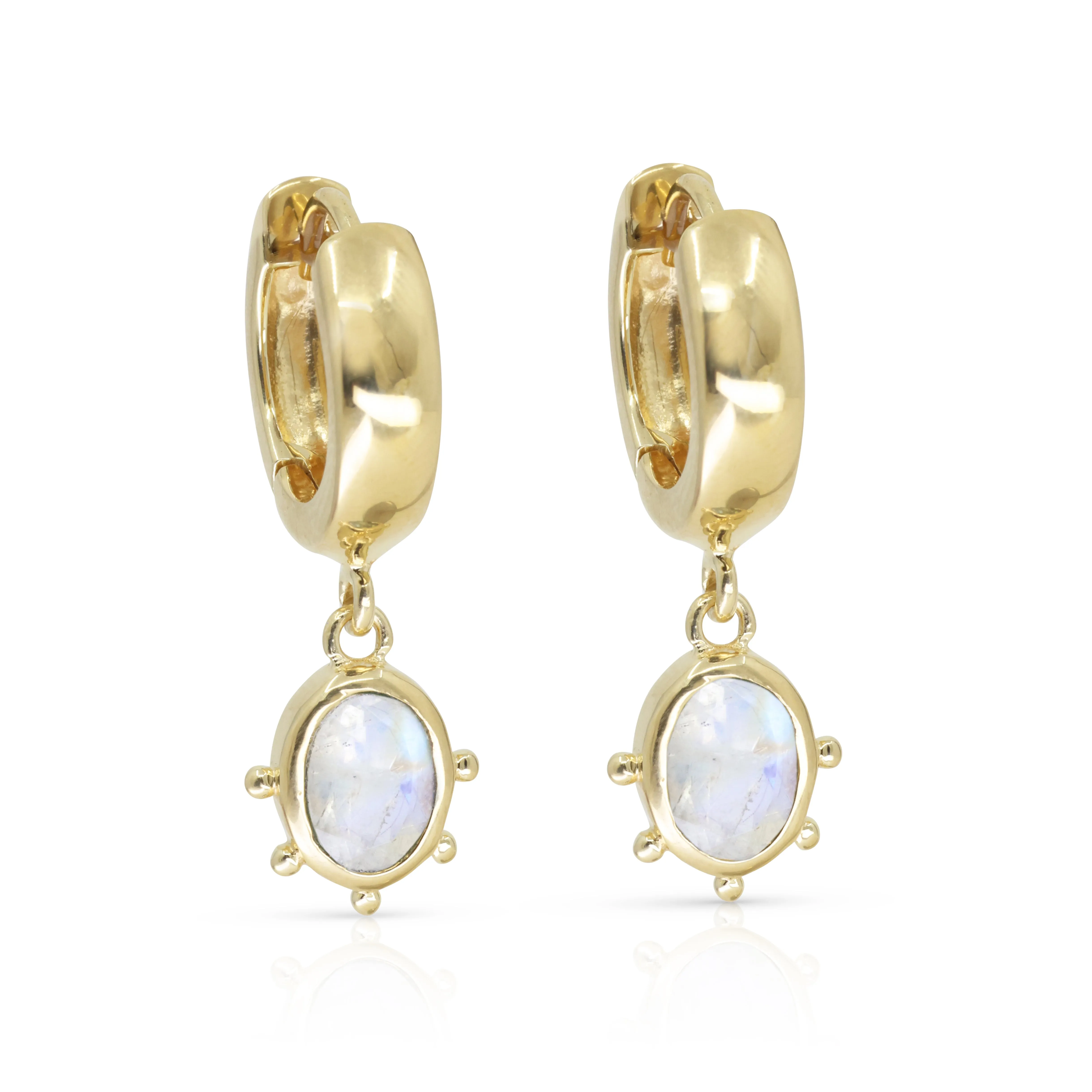 Gia Moonstone Gold Huggies