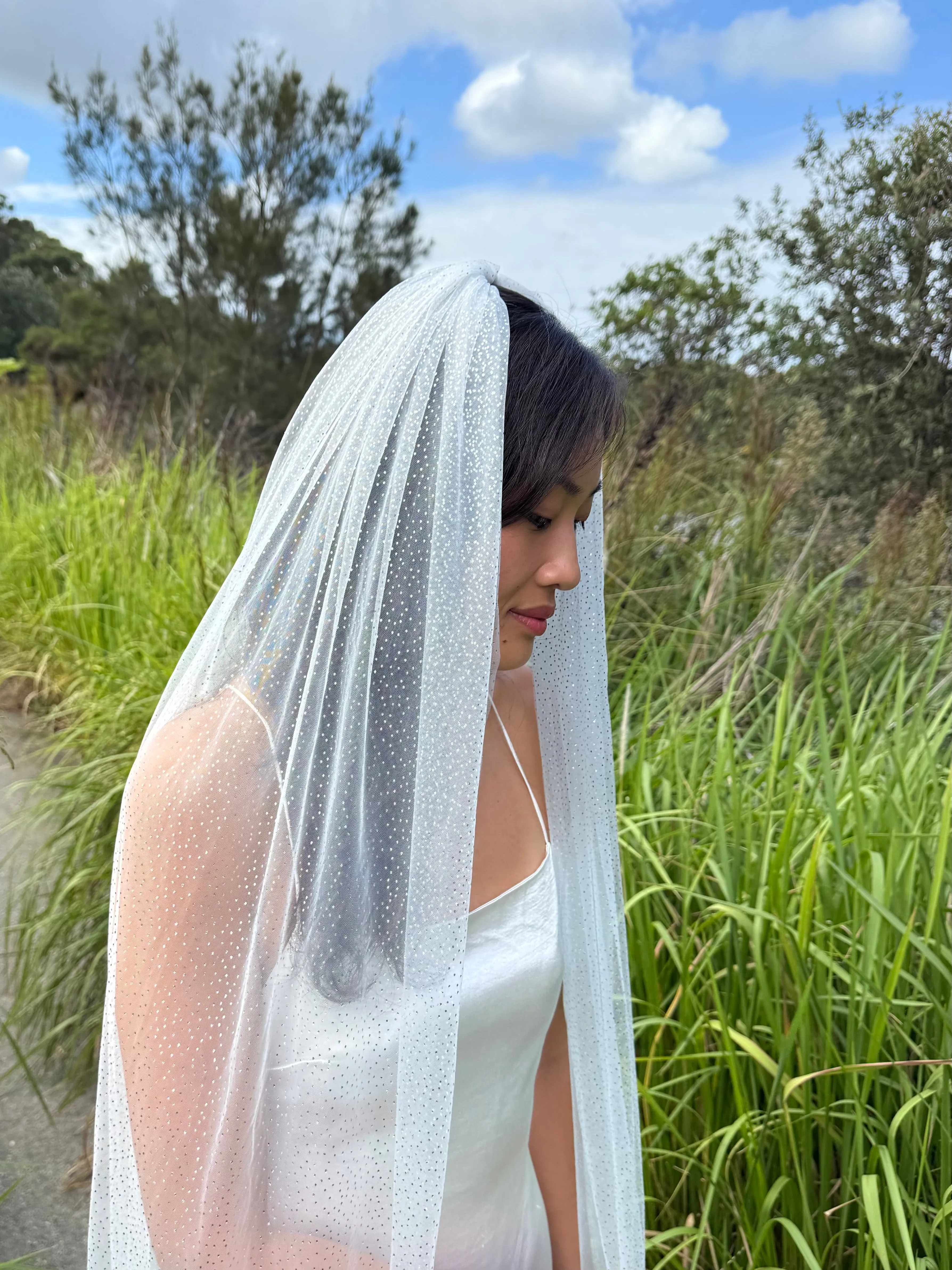 GLITTER VEIL, CATHEDRAL LENGTH, SINGLE TIER