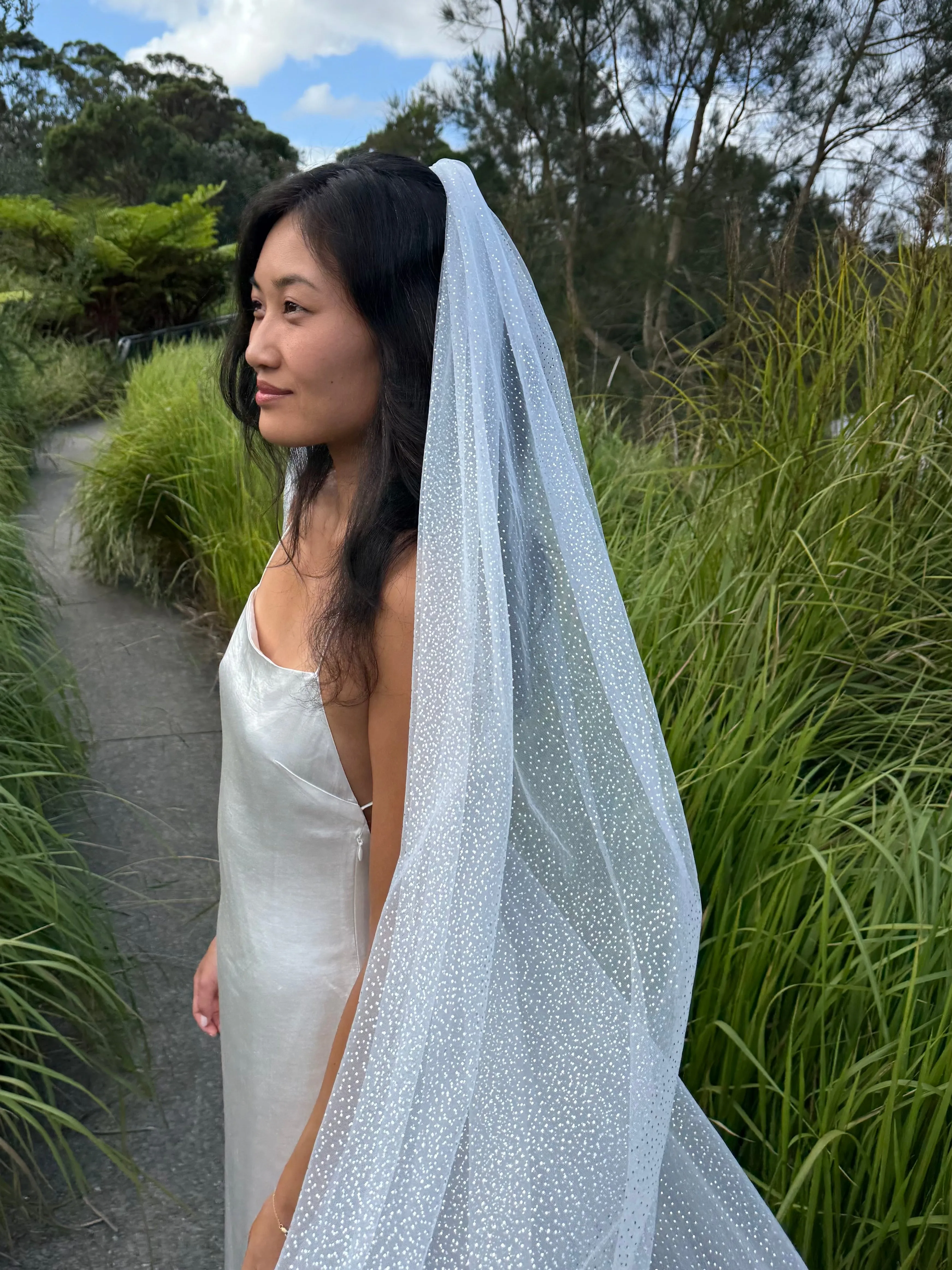 GLITTER VEIL, CATHEDRAL LENGTH, SINGLE TIER