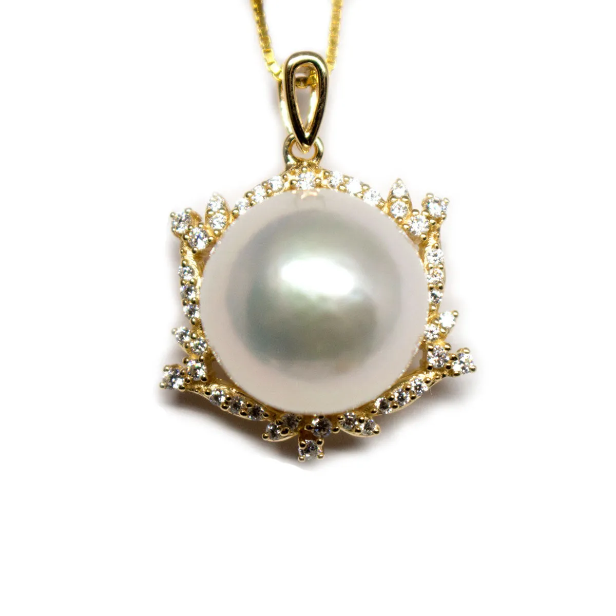 Golden Hexagon Edison Pearl Necklace