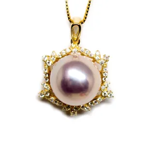 Golden Hexagon Edison Pearl Necklace