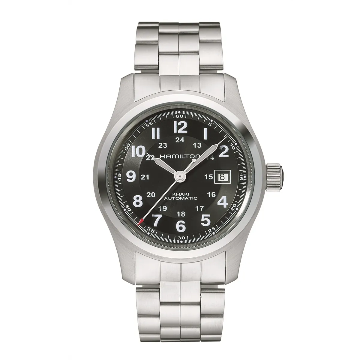 Hamilton Khaki Field Auto Watch Black Dial Stainless Steel 42mm
