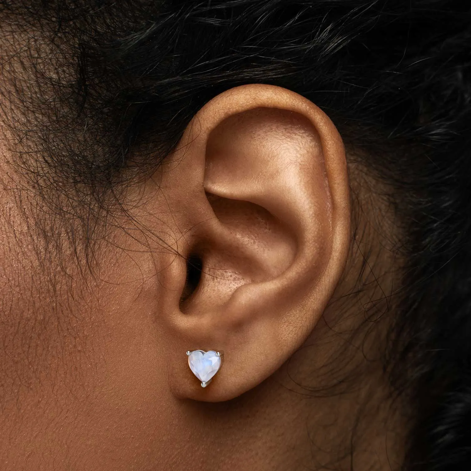 Heart Shape Moonstone Earrings in Silver - Irosk®