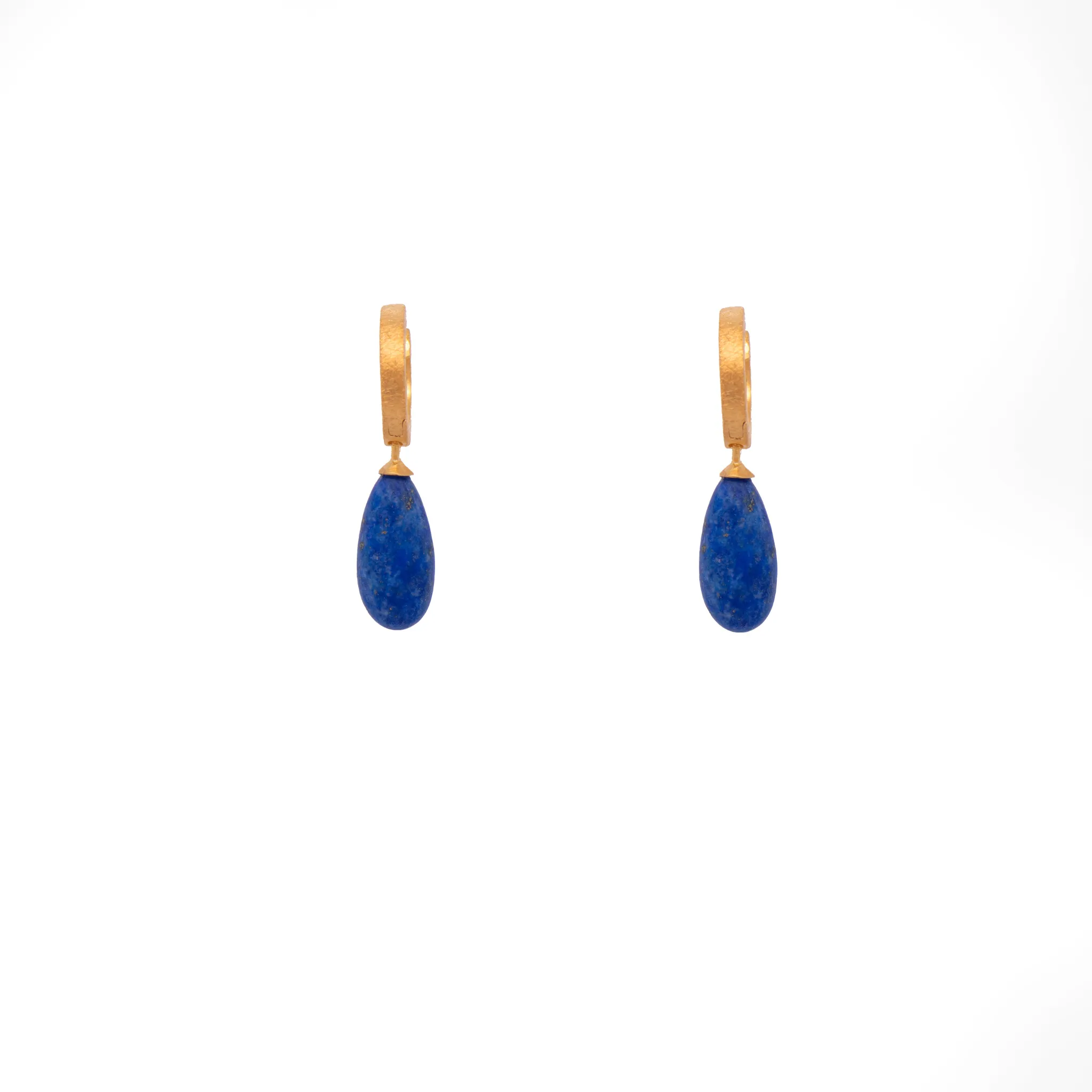 Huggie Flat Hoop Drop Earrings 24K Fair Trade Gold Vermeil