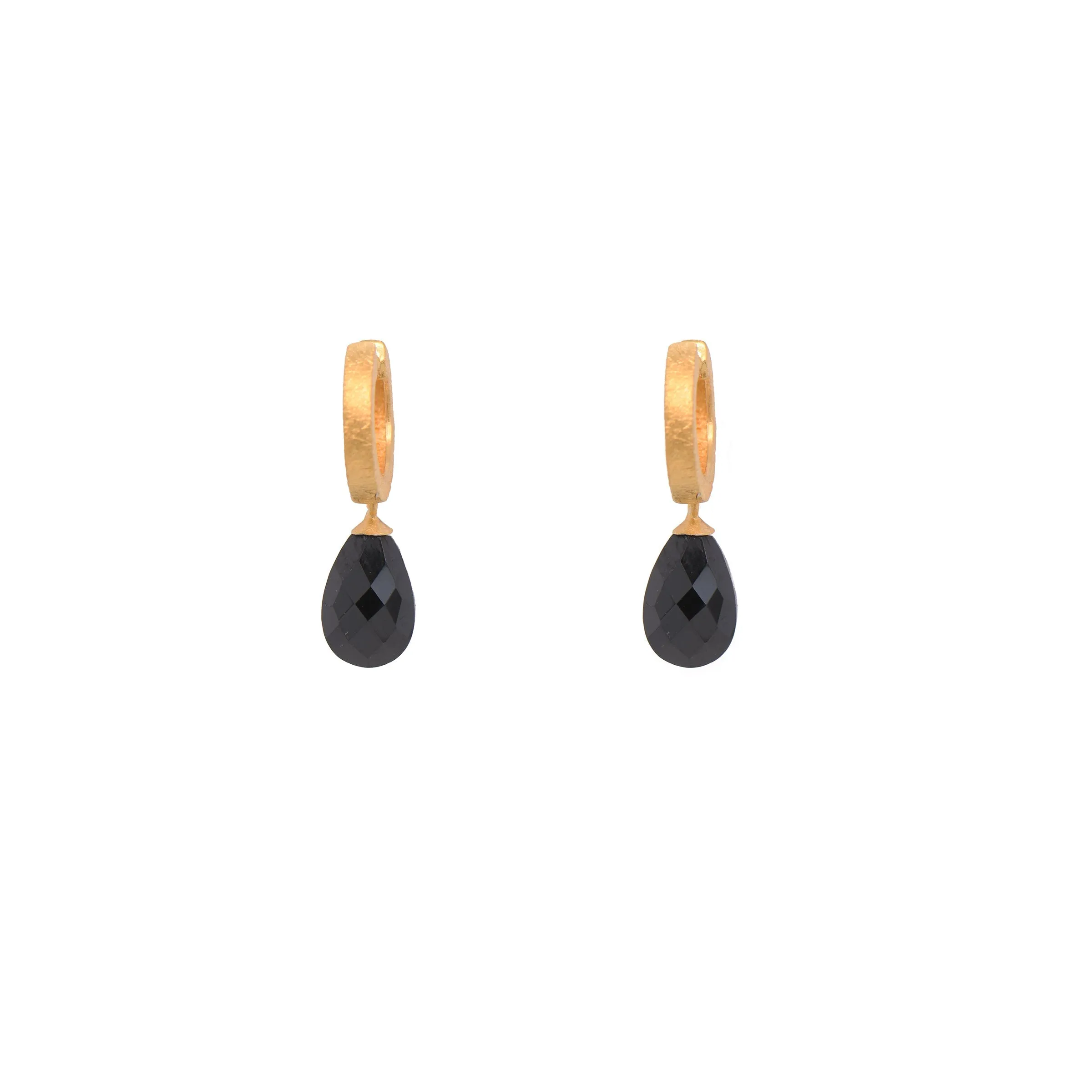 Huggie Flat Hoop Drop Earrings 24K Fair Trade Gold Vermeil