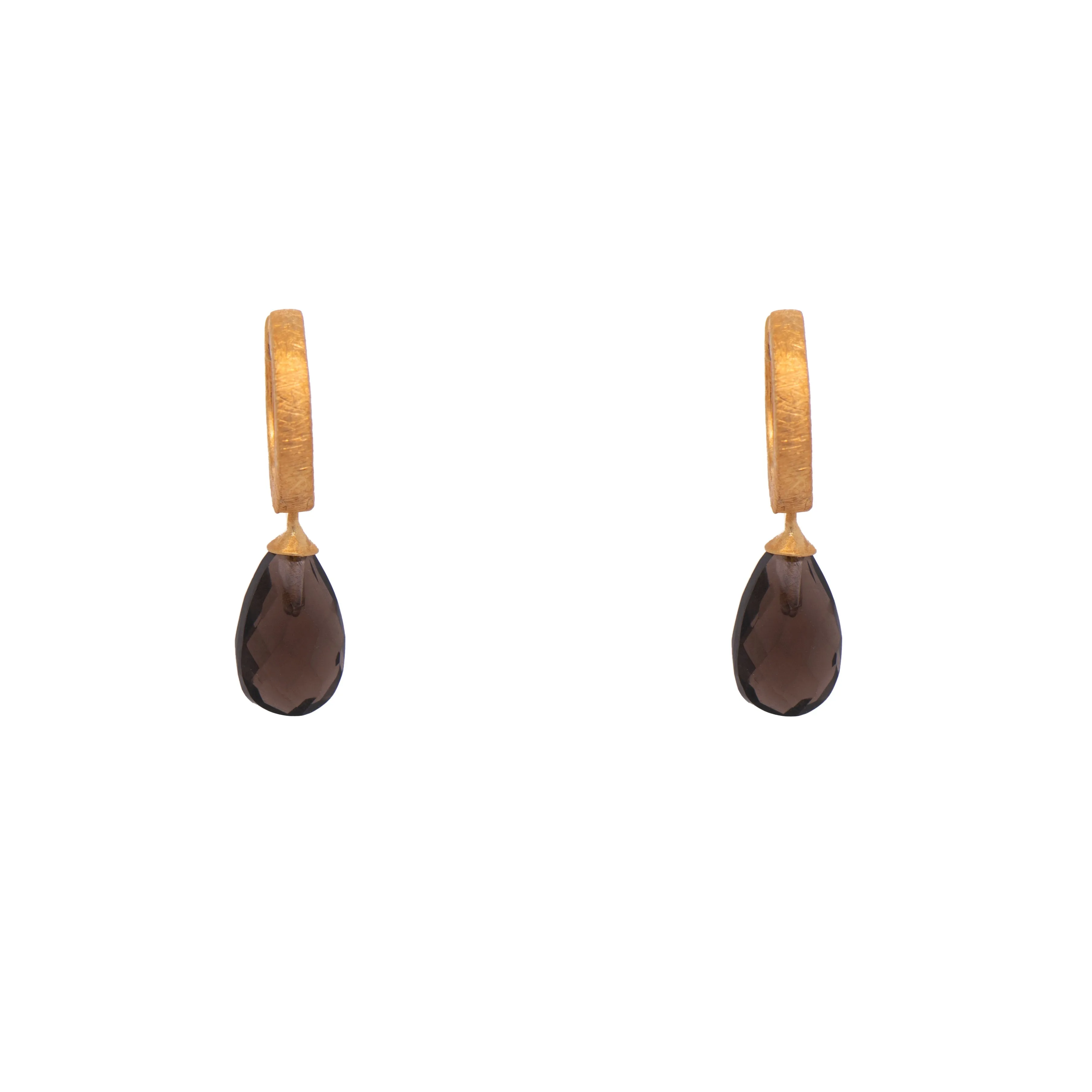 Huggie Flat Hoop Drop Earrings 24K Fair Trade Gold Vermeil