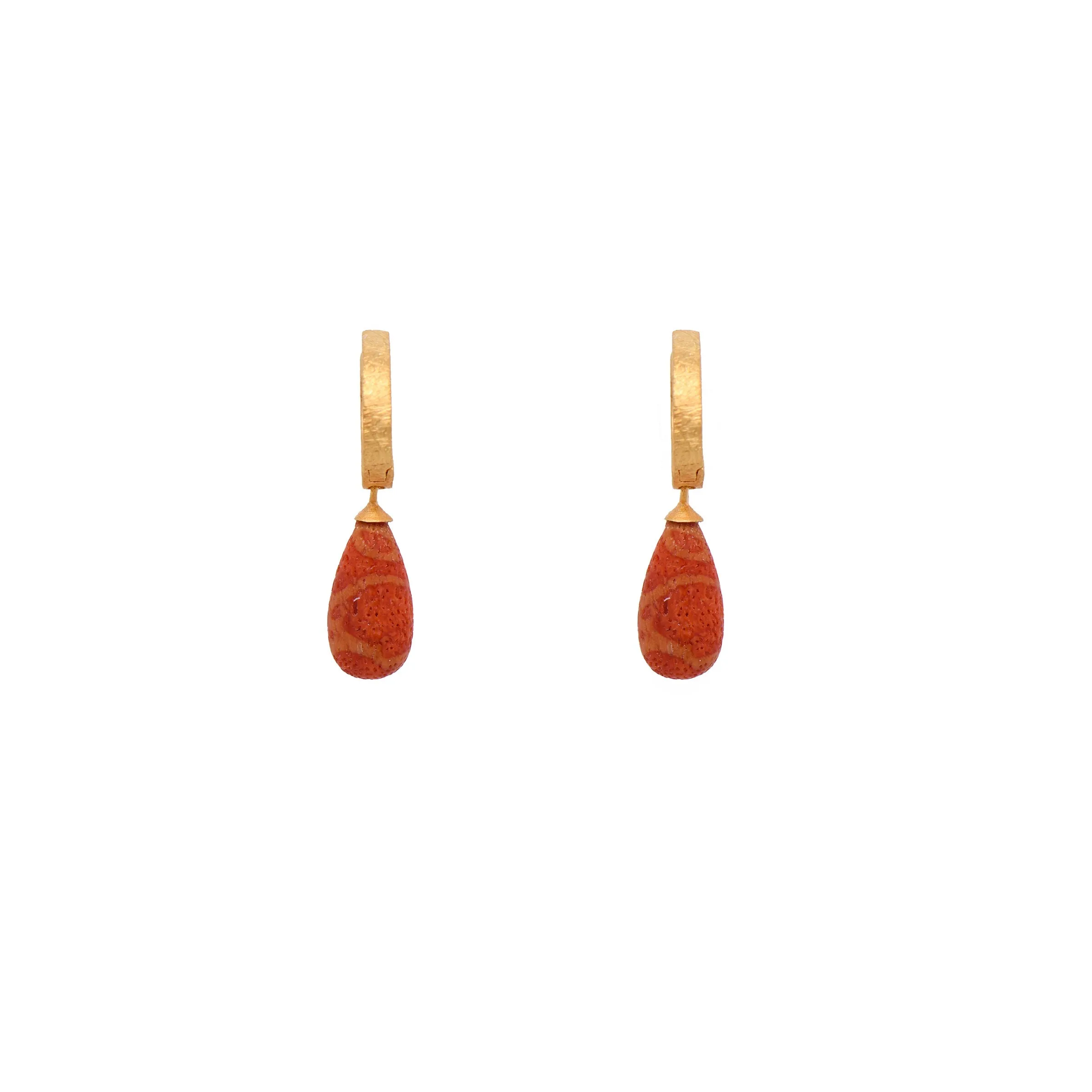 Huggie Flat Hoop Drop Earrings 24K Fair Trade Gold Vermeil