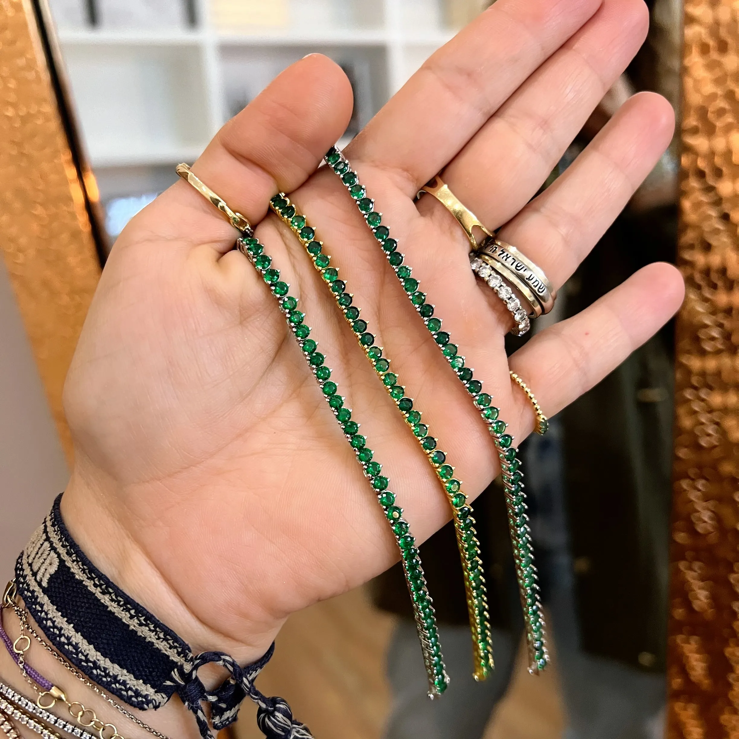 Ibiza Emerald Green CZ’s 3 Prong Tennis Bracelet