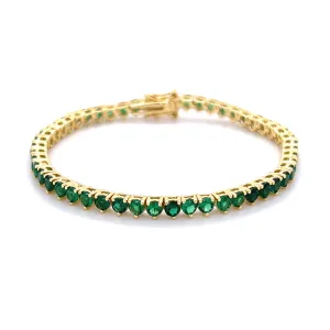 Ibiza Emerald Green CZ’s 3 Prong Tennis Bracelet
