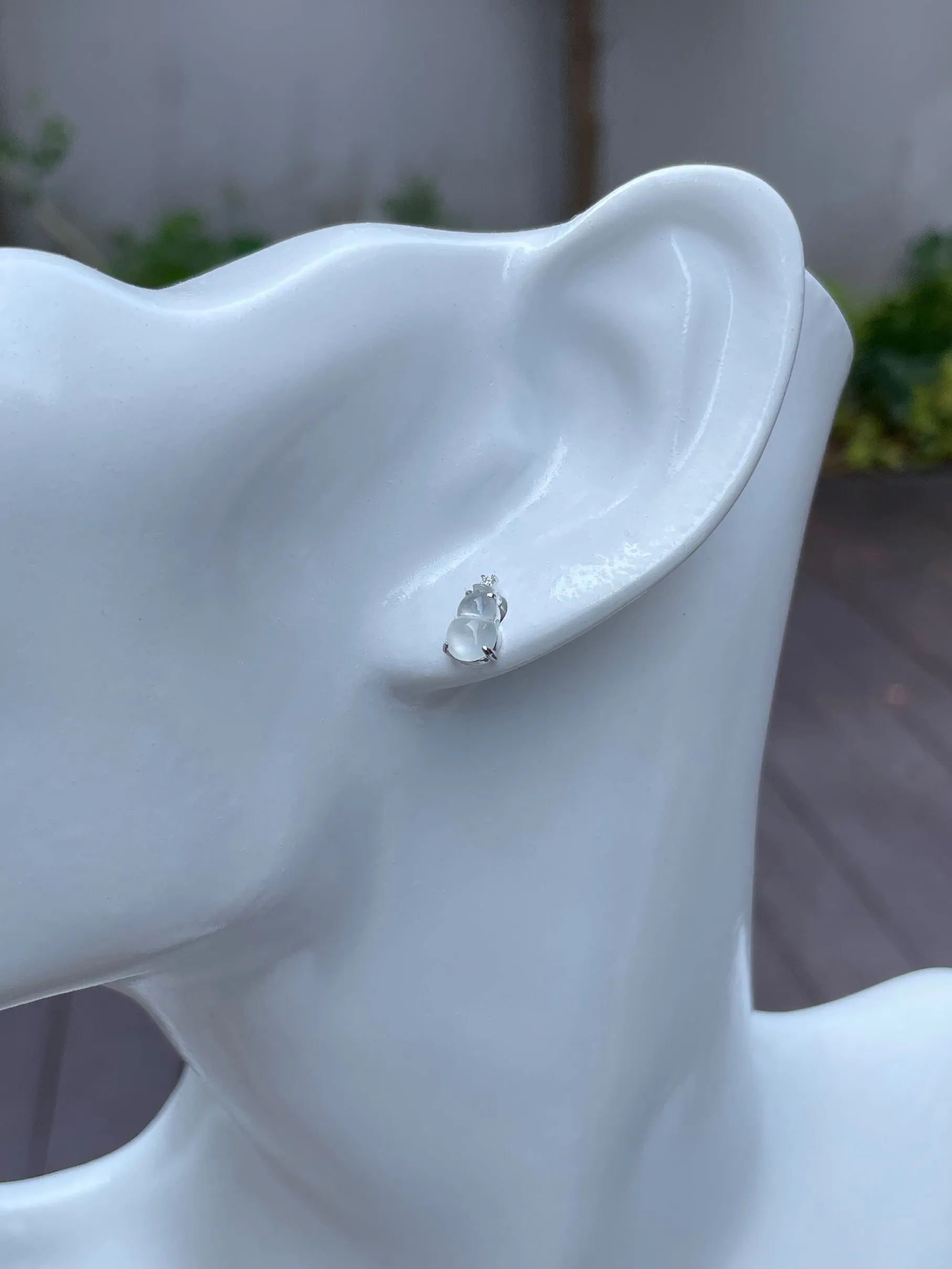 Icy Jadeite Earrings - Hu Lu 葫芦 (NJE065)