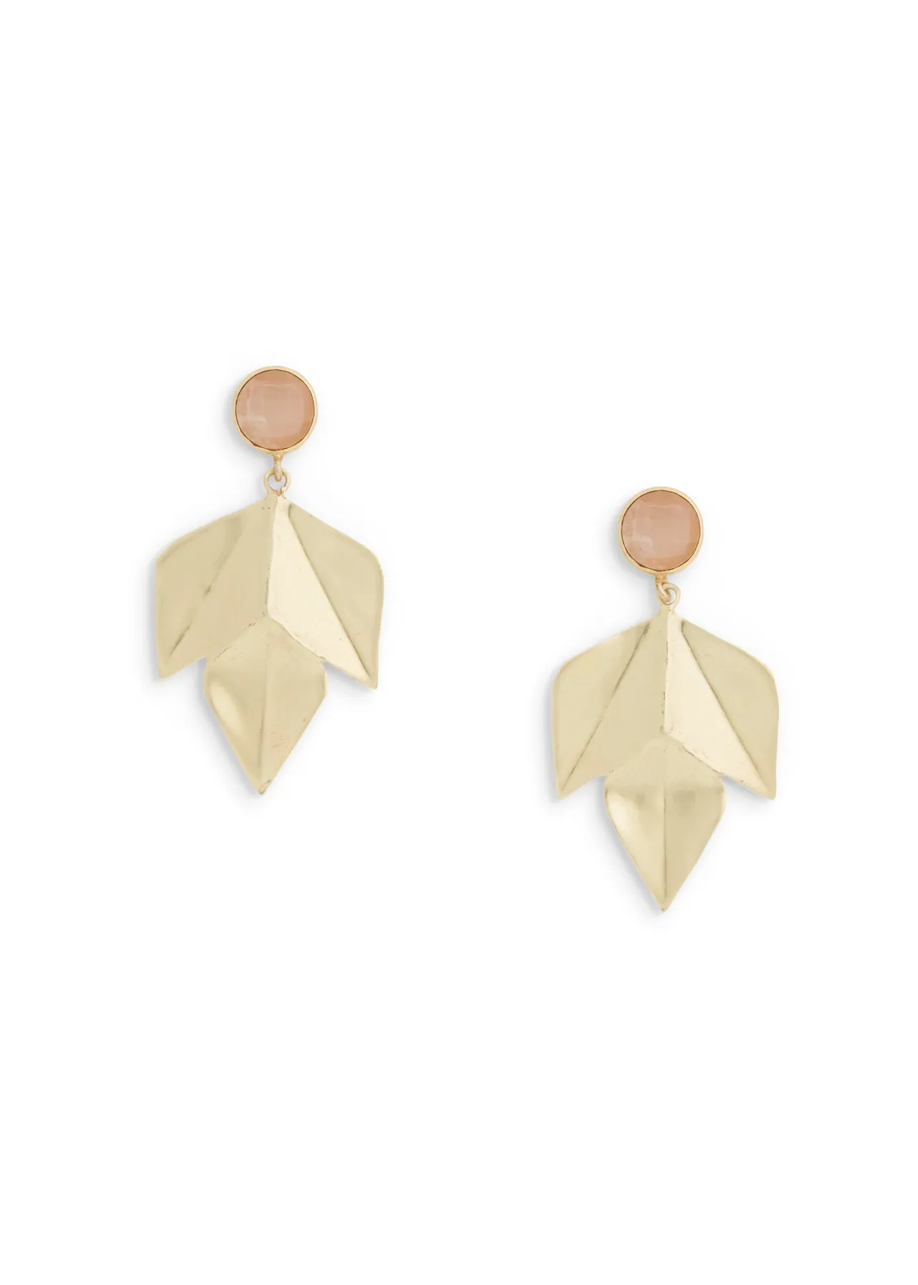 Isabel Earrings | Peach Moonstone