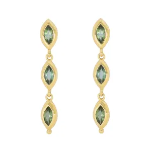 Isabella Marquise Apatite Gold Earrings