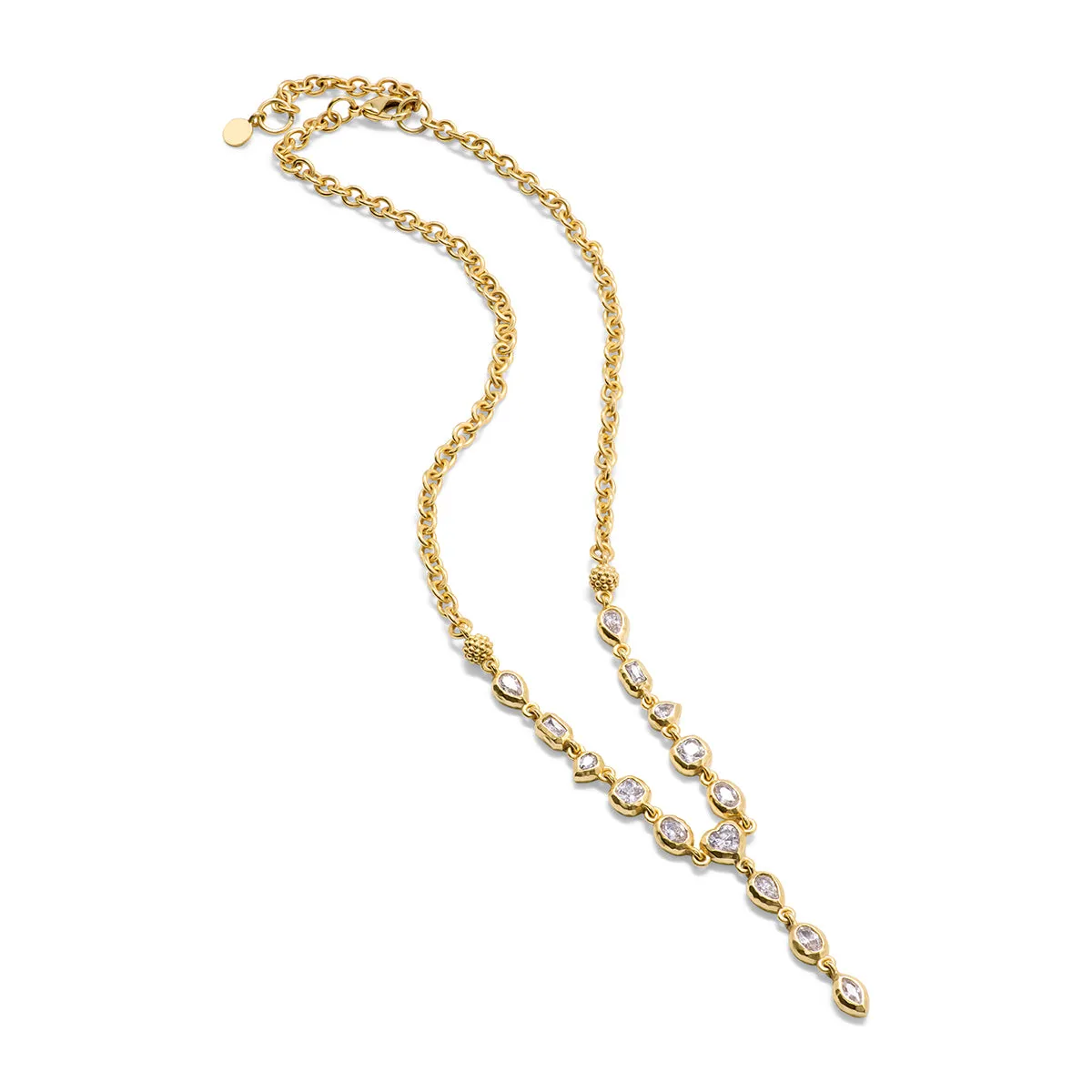 Joie Petite Lariat Necklace - Gold/Cubic Zirconia