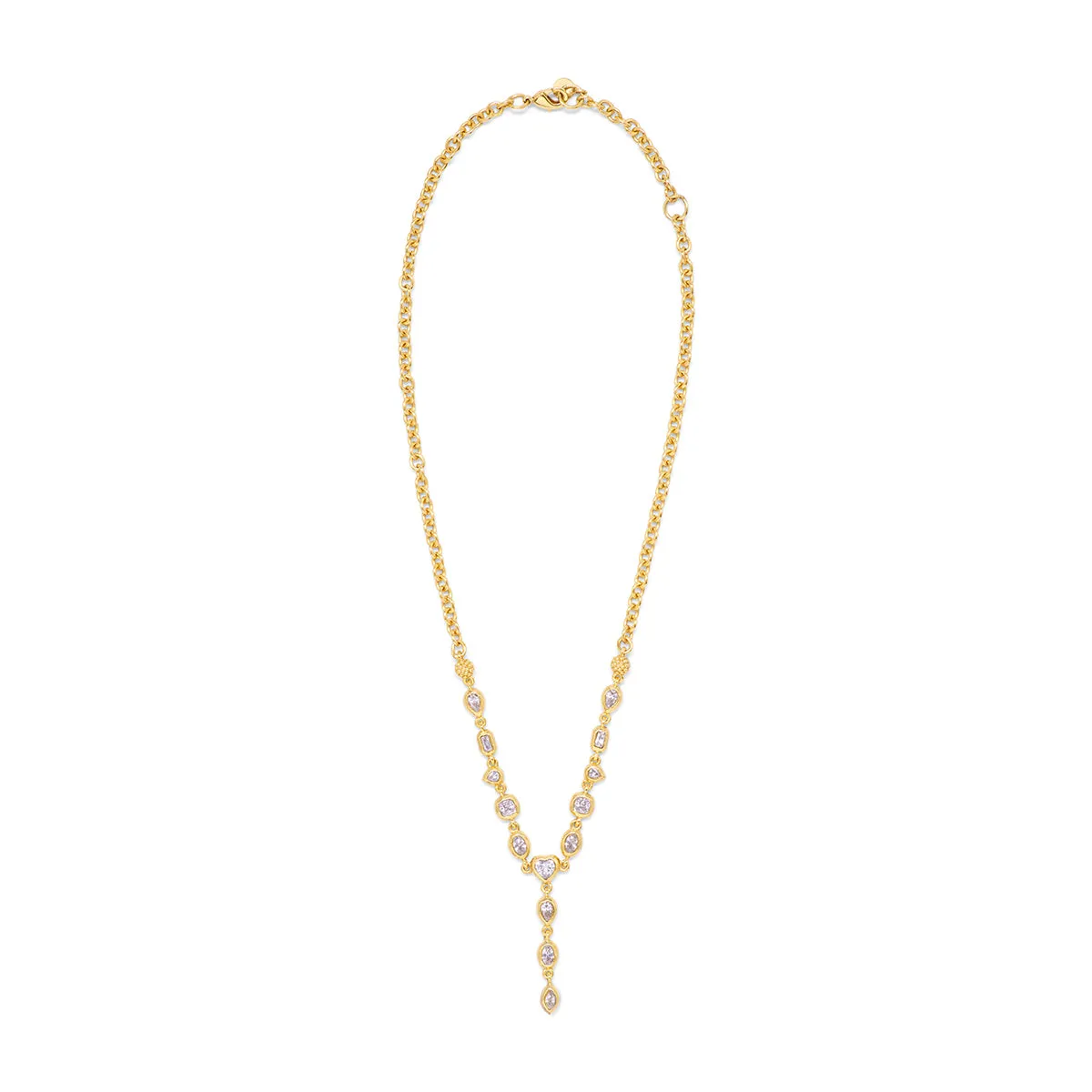 Joie Petite Lariat Necklace - Gold/Cubic Zirconia