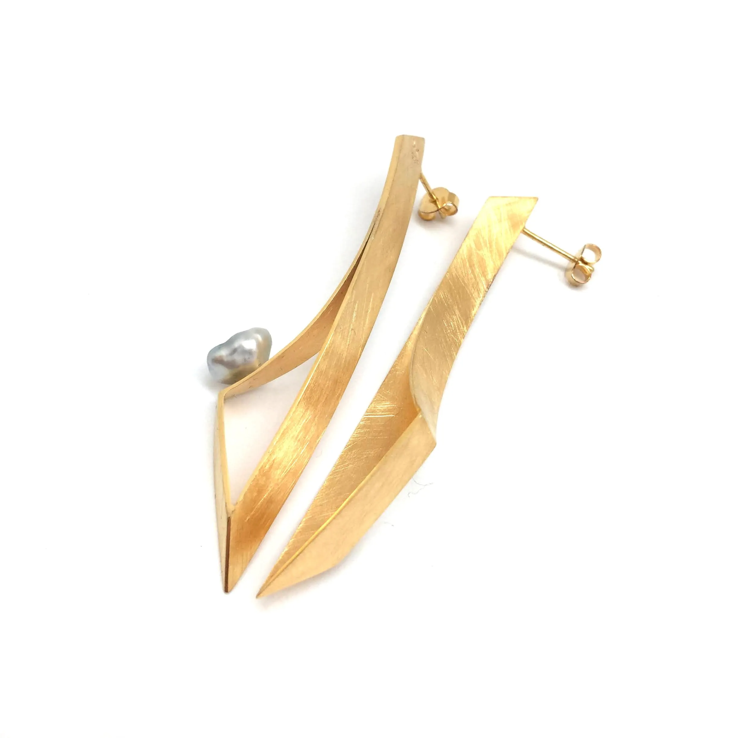 Keshi Pearl Earrings - Gold