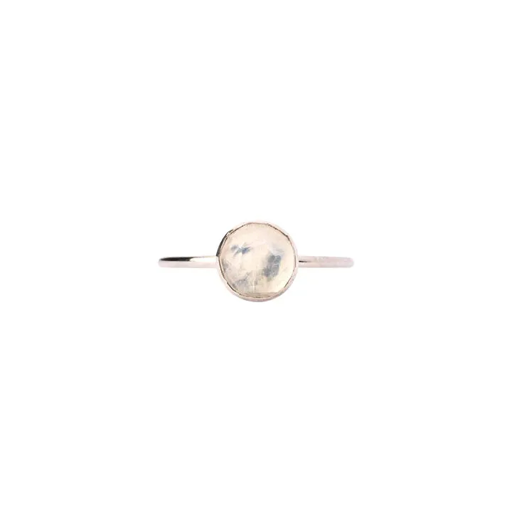 Large Moonstone Real Silver Ring