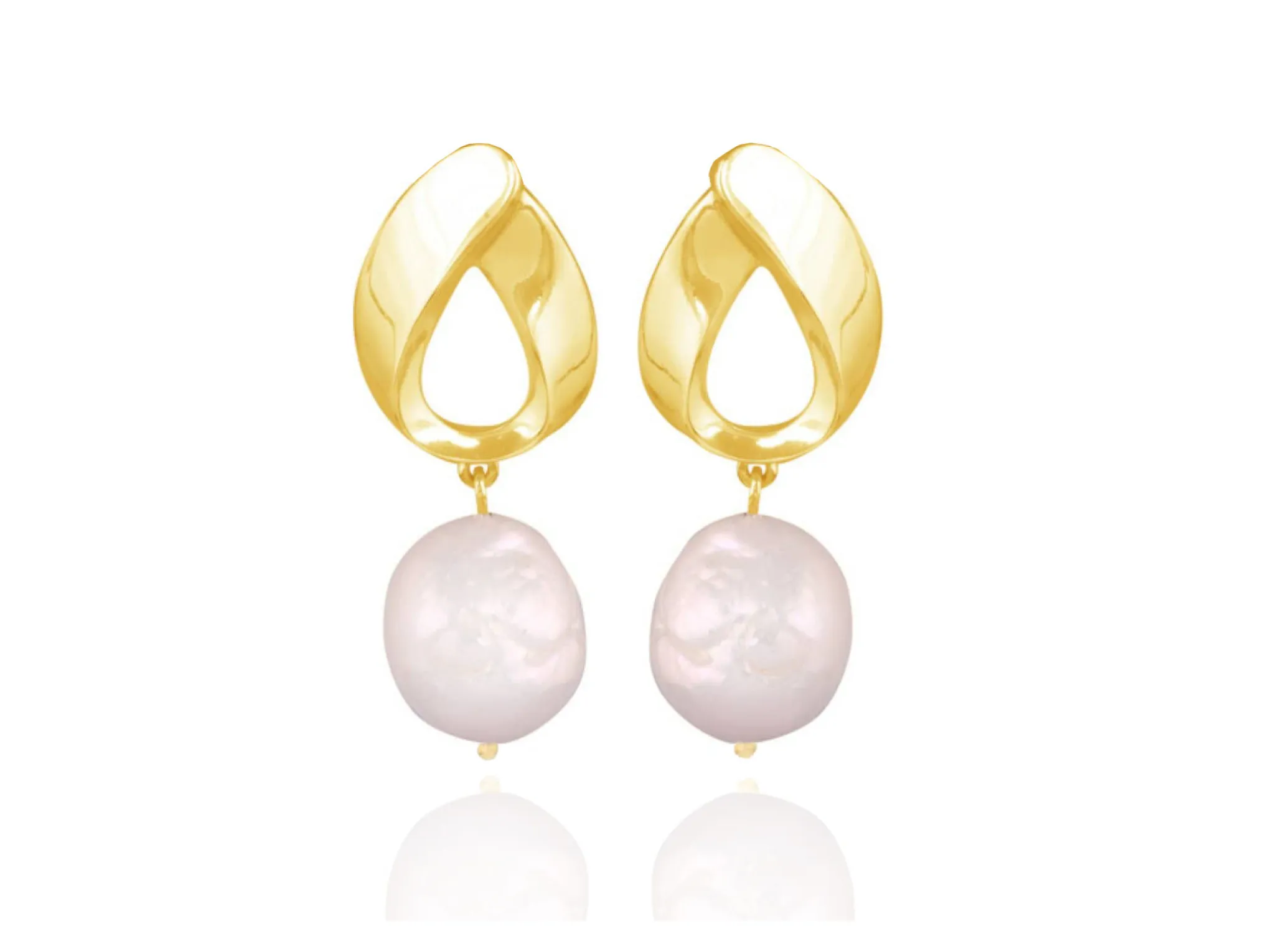 Lola Knight - Willow - Pearl Drop Wedding Earrings - 18CT Gold