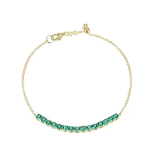 M By Monte Luna Sterling SIlver Gold Plated Bracelet Created Emerald A Rd Rolo Chain