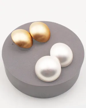Matt Metal Post Back Earrings