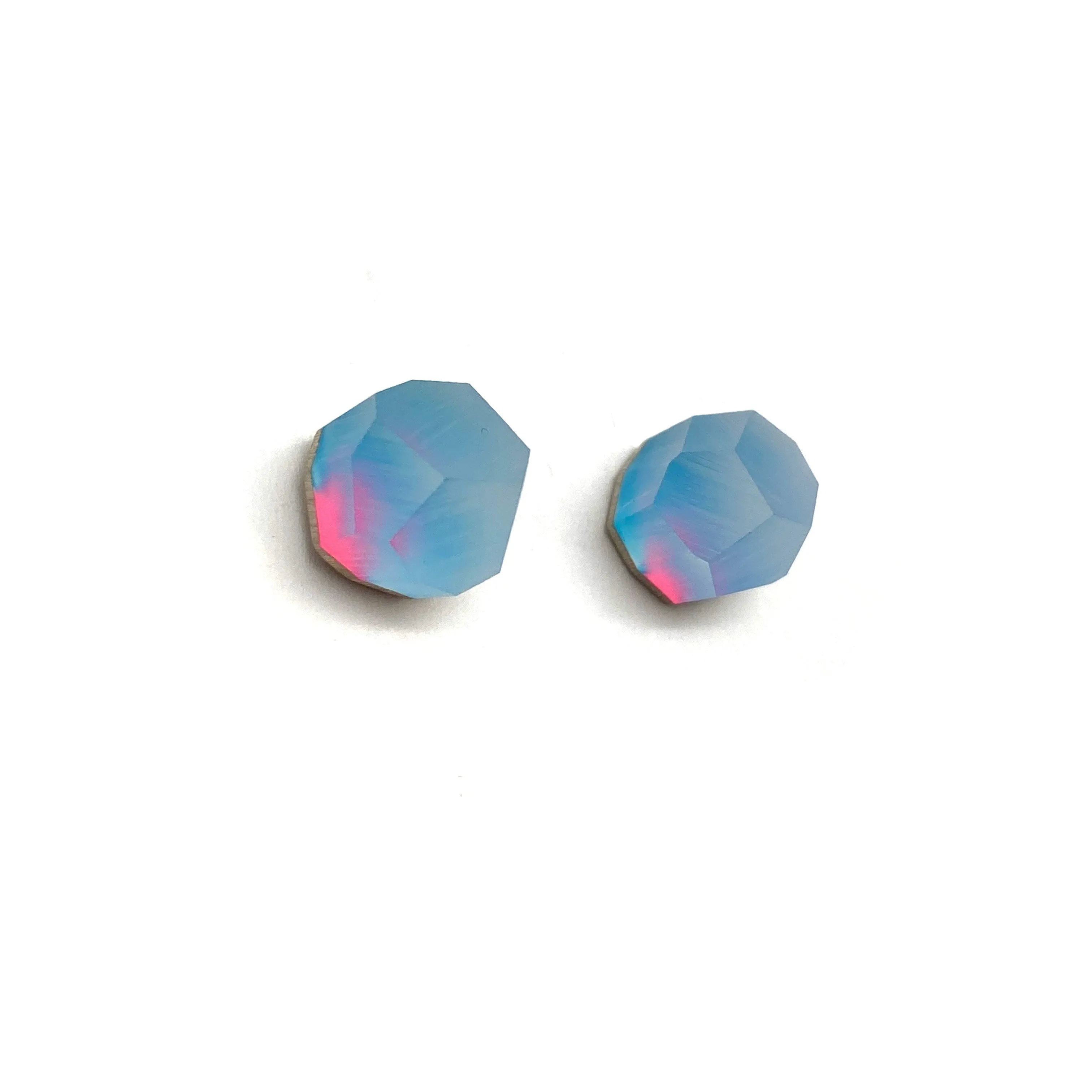 Medium Aura Blue/Pink Crystal Studs