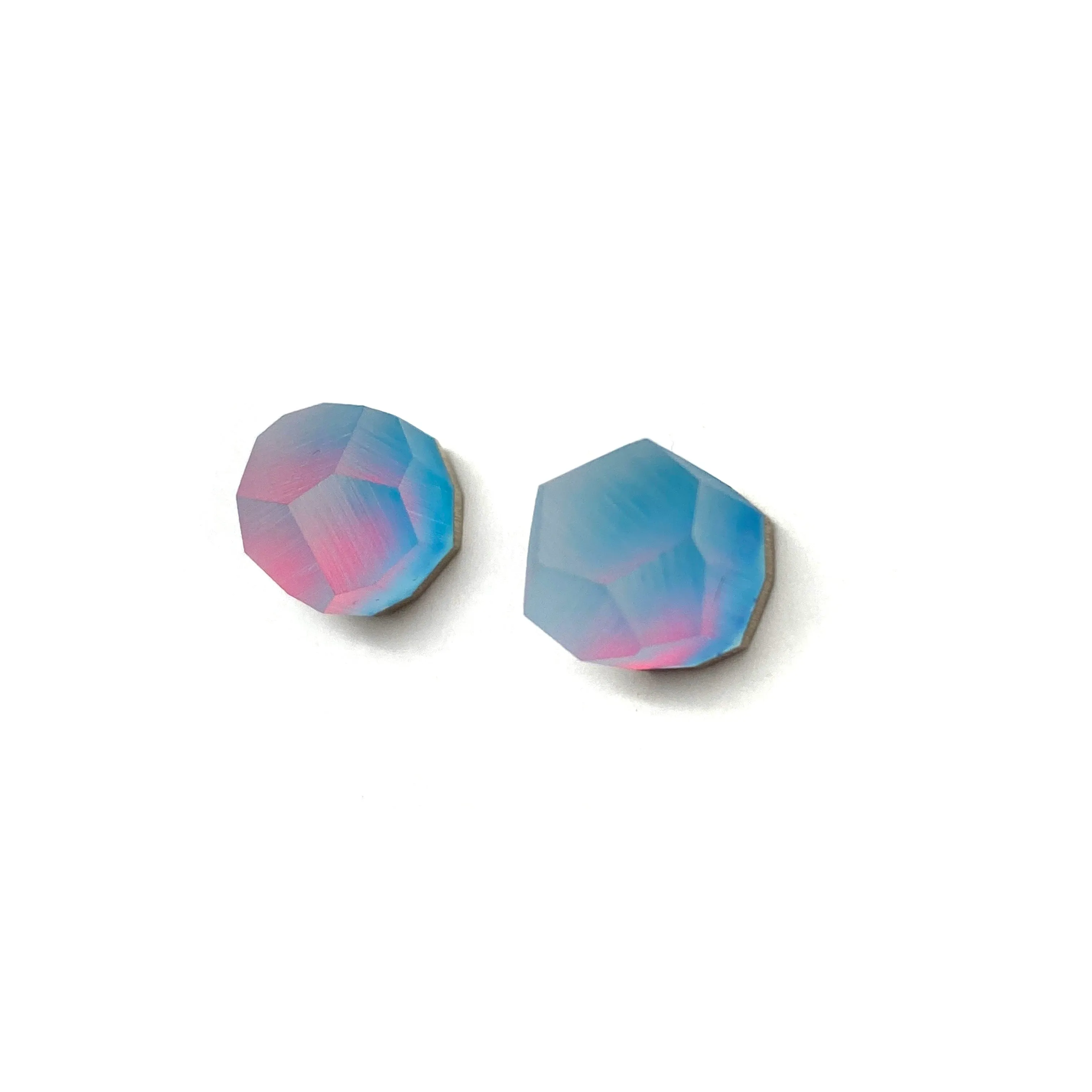 Medium Aura Blue/Pink Crystal Studs