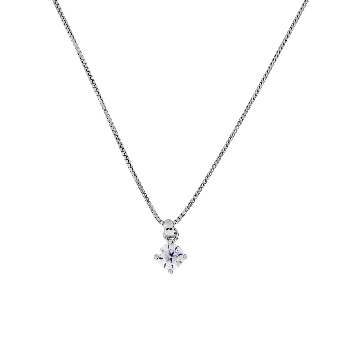 Medium Brilliant Cut Cubic Zirconia Pendant with a Claw Setting
