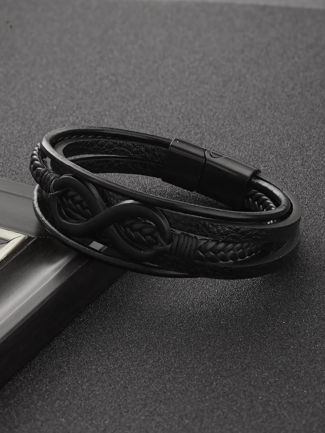 Men'S Men Leather Wraparound Bracelet