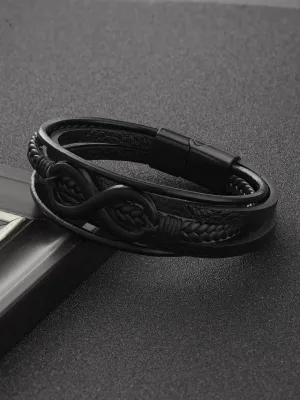 Men'S Men Leather Wraparound Bracelet