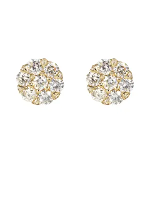 Mens Stud Diamond Earrings | 1.25 Carats 14K Yellow Gold