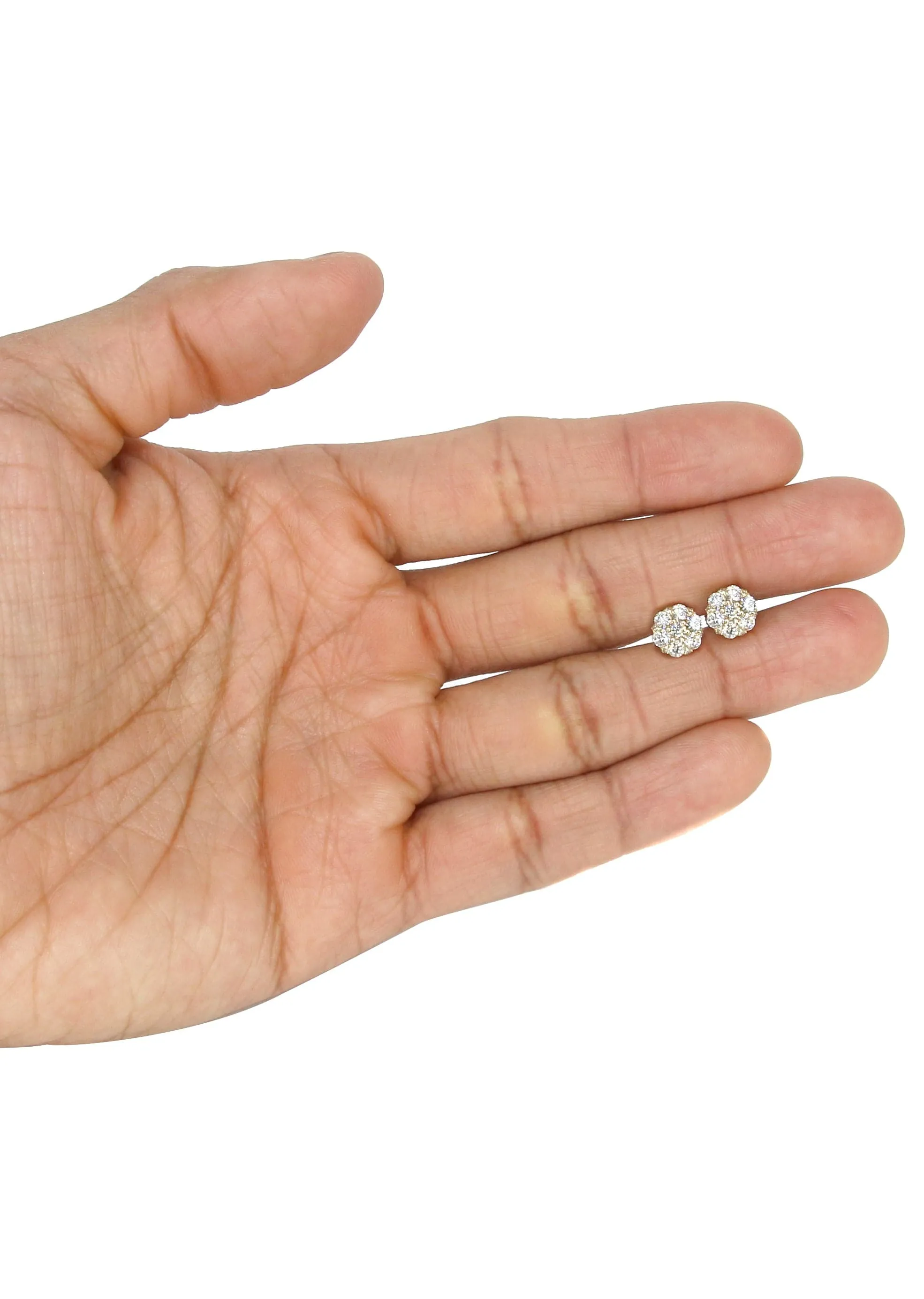 Mens Stud Diamond Earrings | 1.25 Carats 14K Yellow Gold