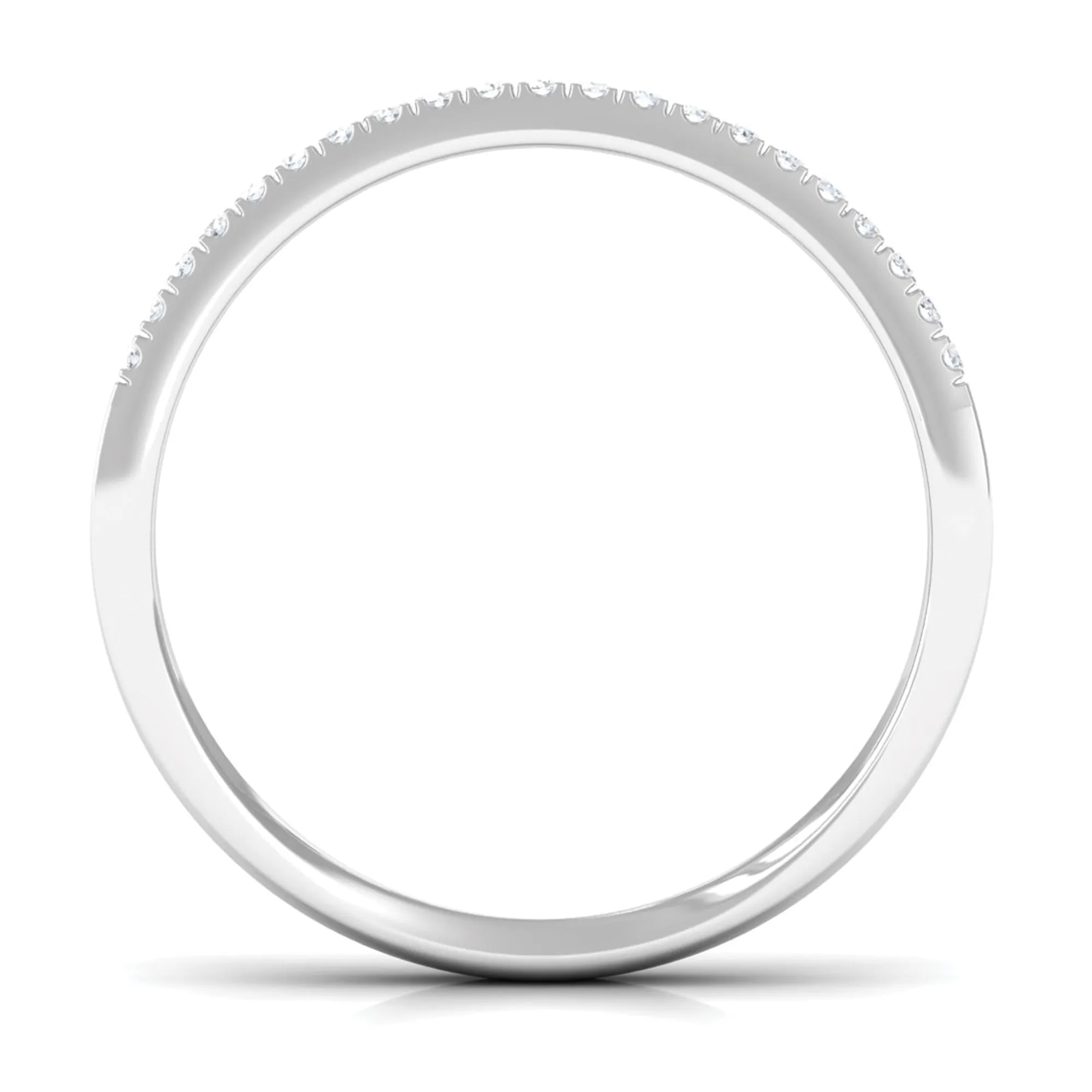 Minimal Baguette and Round Cut Diamond Wedding Band Ring