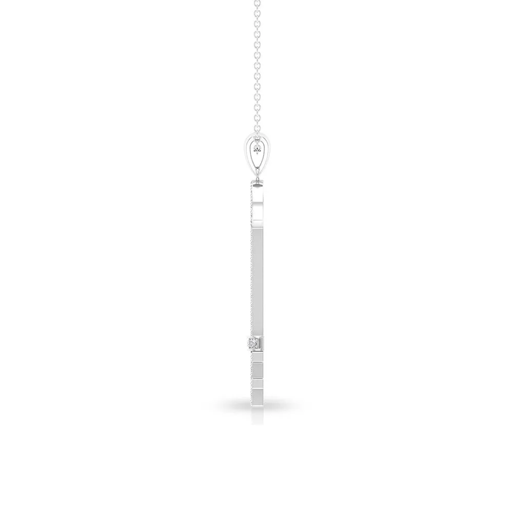 Modern Cubic Zirconia Key Pendant Necklace