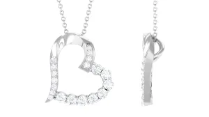 Moissanite Open Heart Pendant Necklace