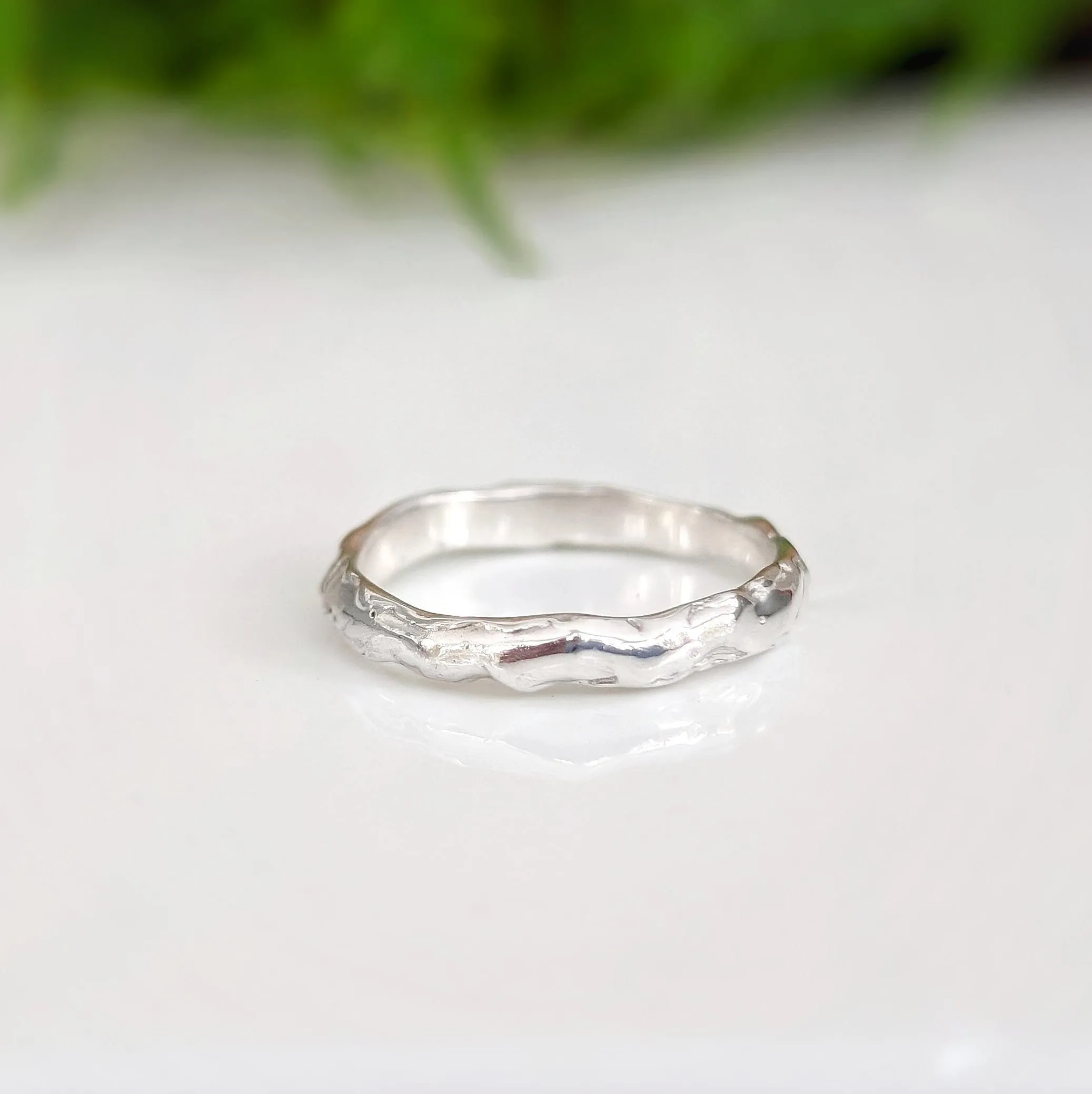 Molten Silver wedding band