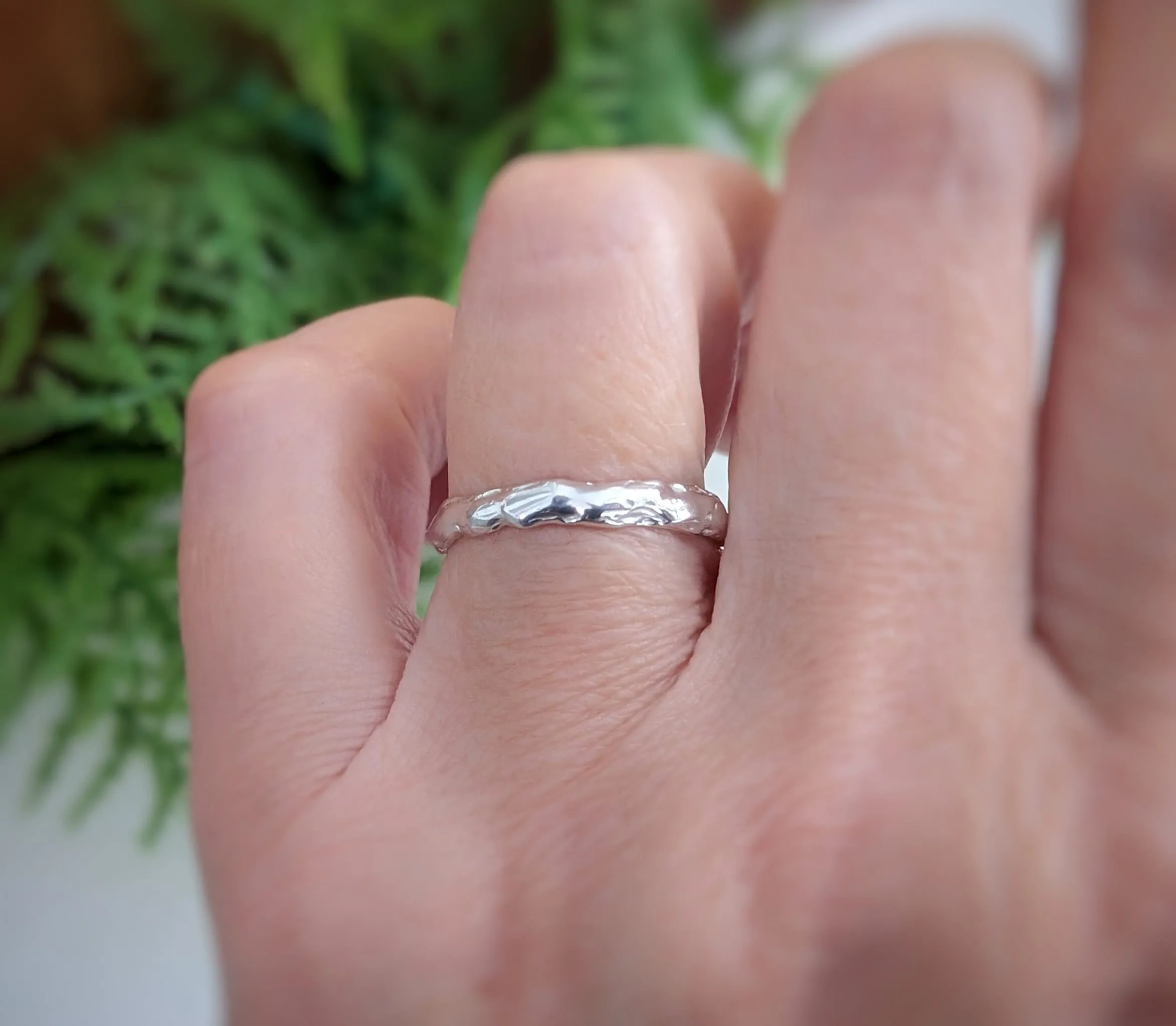 Molten Silver wedding band