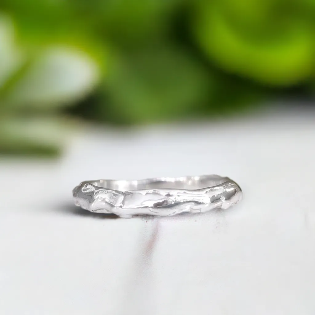 Molten Silver wedding band