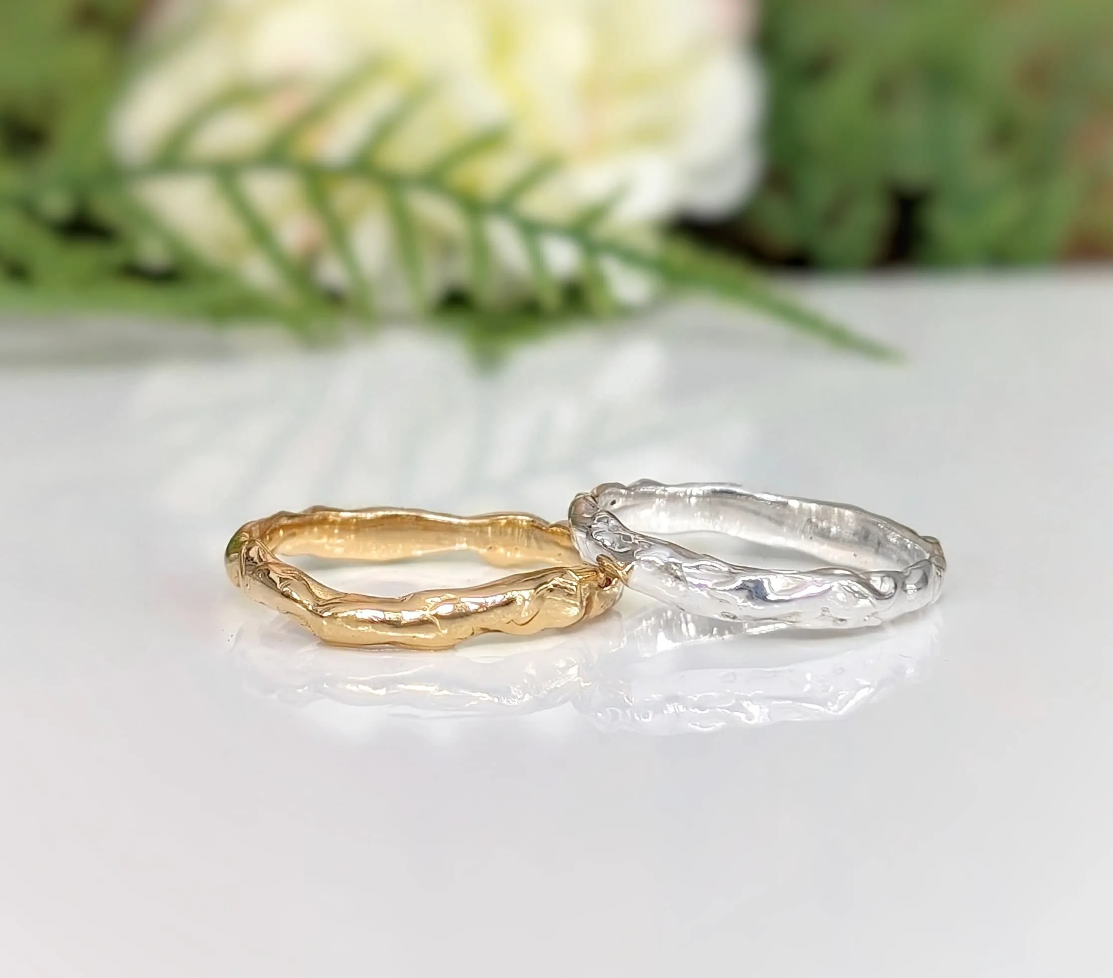Molten Silver wedding band
