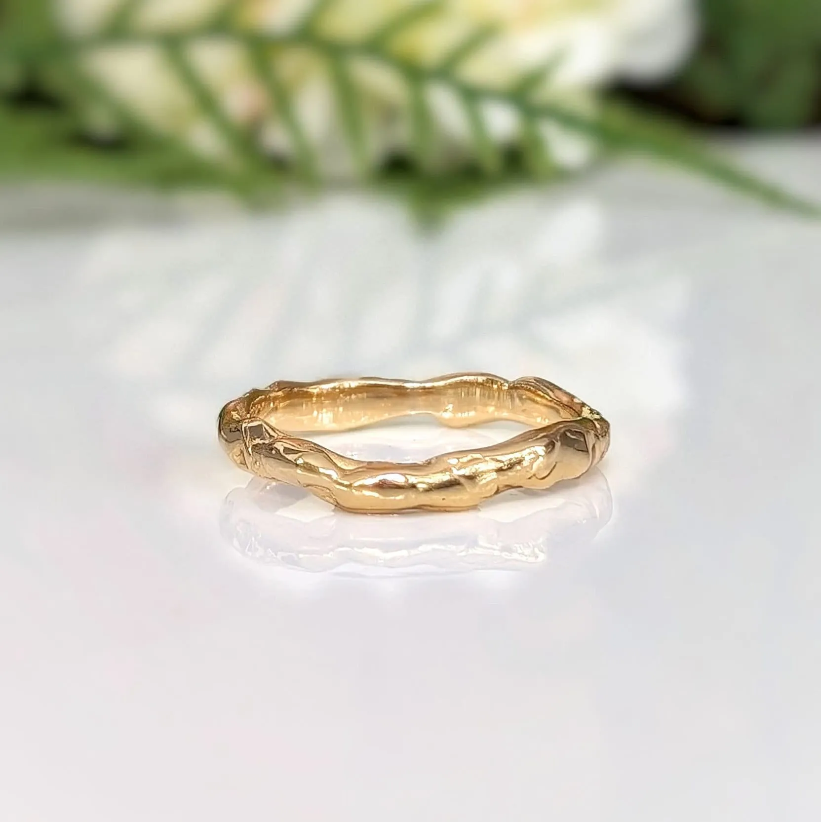 Molten Silver wedding band