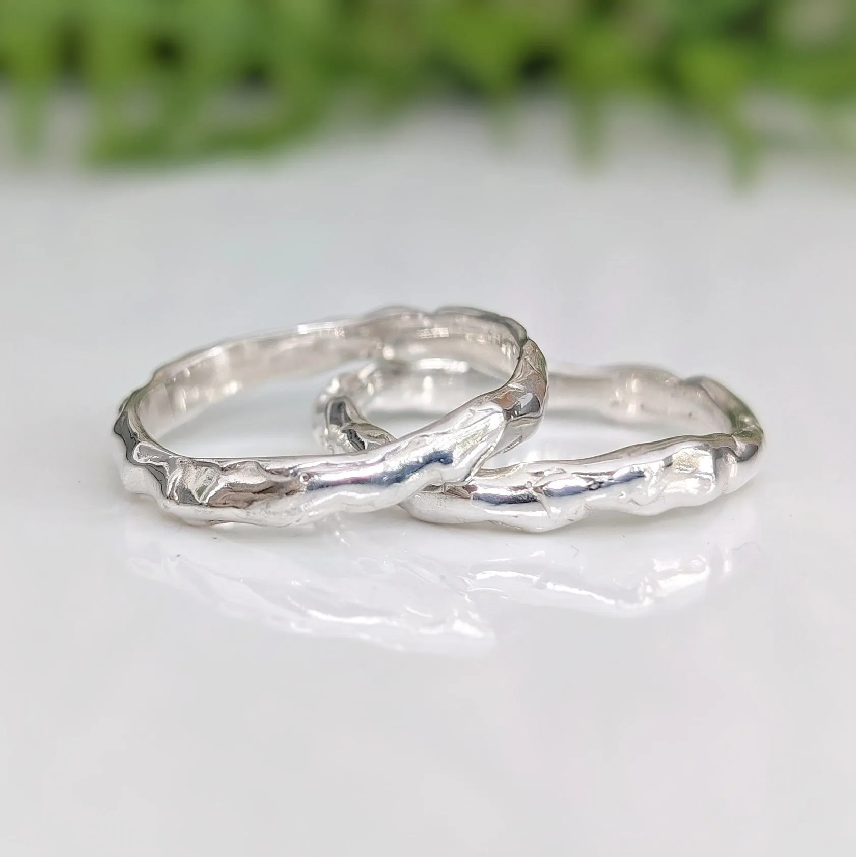 Molten Silver wedding band