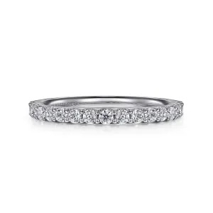 Montreal - 14K White Gold Shared Prong Diamond Wedding Band - 0.5ct