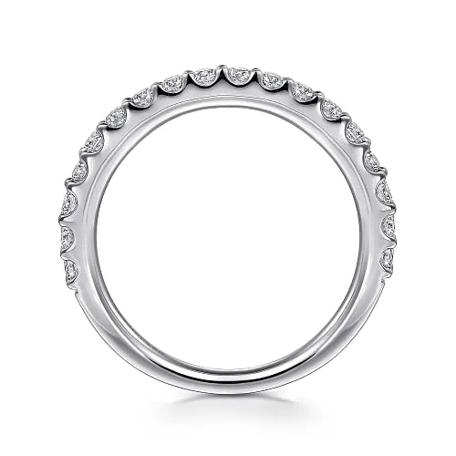 Montreal - 14K White Gold Shared Prong Diamond Wedding Band - 0.5ct