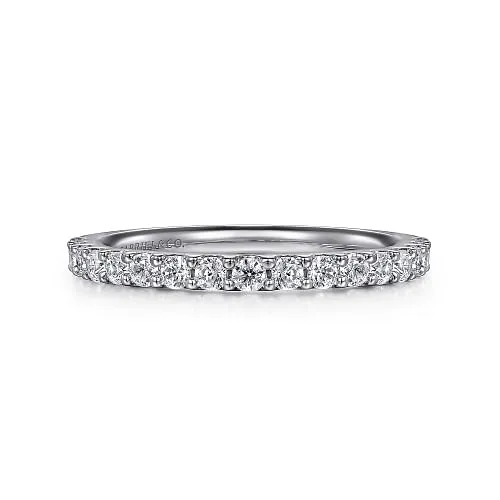 Montreal - 14K White Gold Shared Prong Diamond Wedding Band - 0.5ct