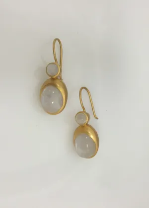 Moonstone Cabochon Earrings