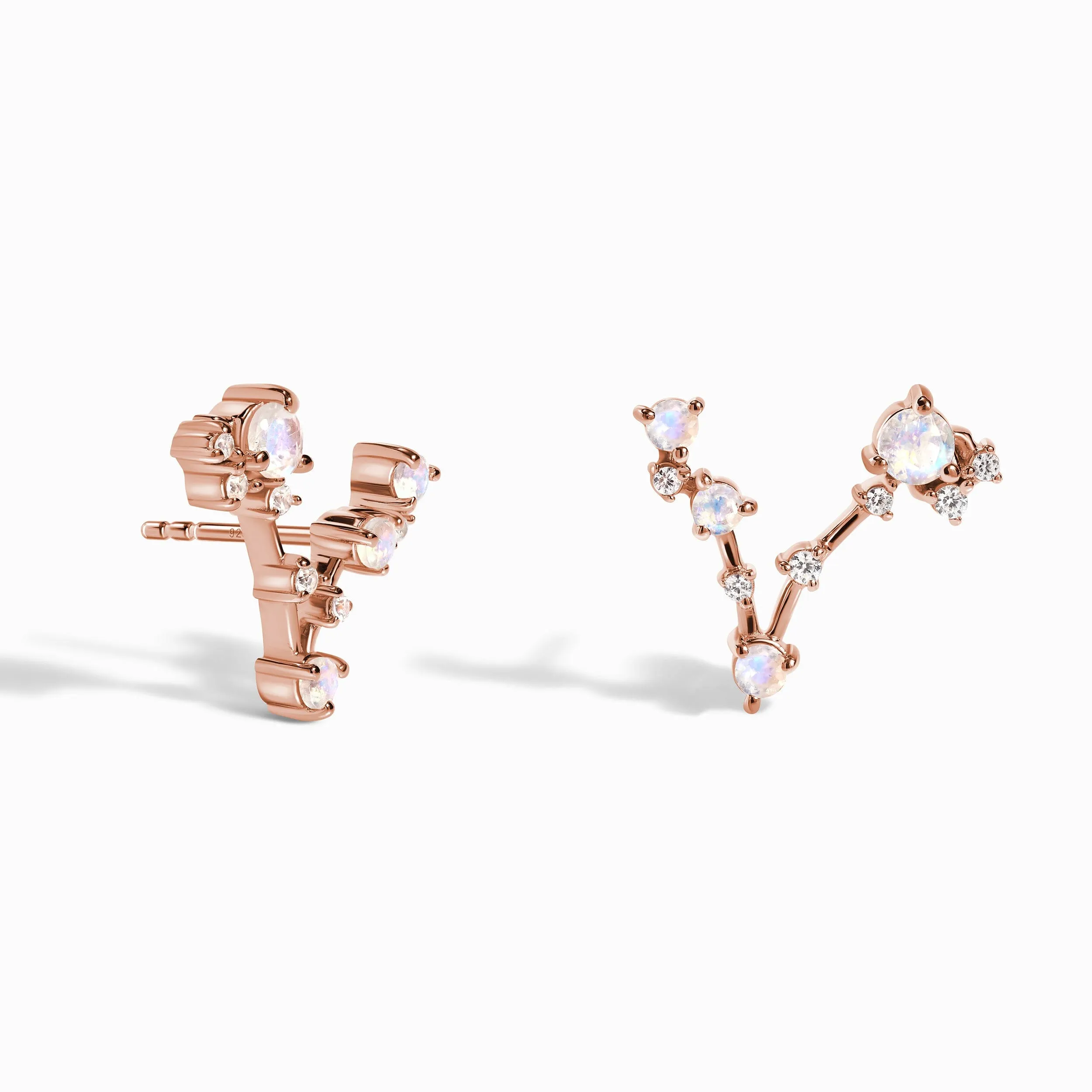 Moonstone Earrings - Pisces Zodiac Constellation