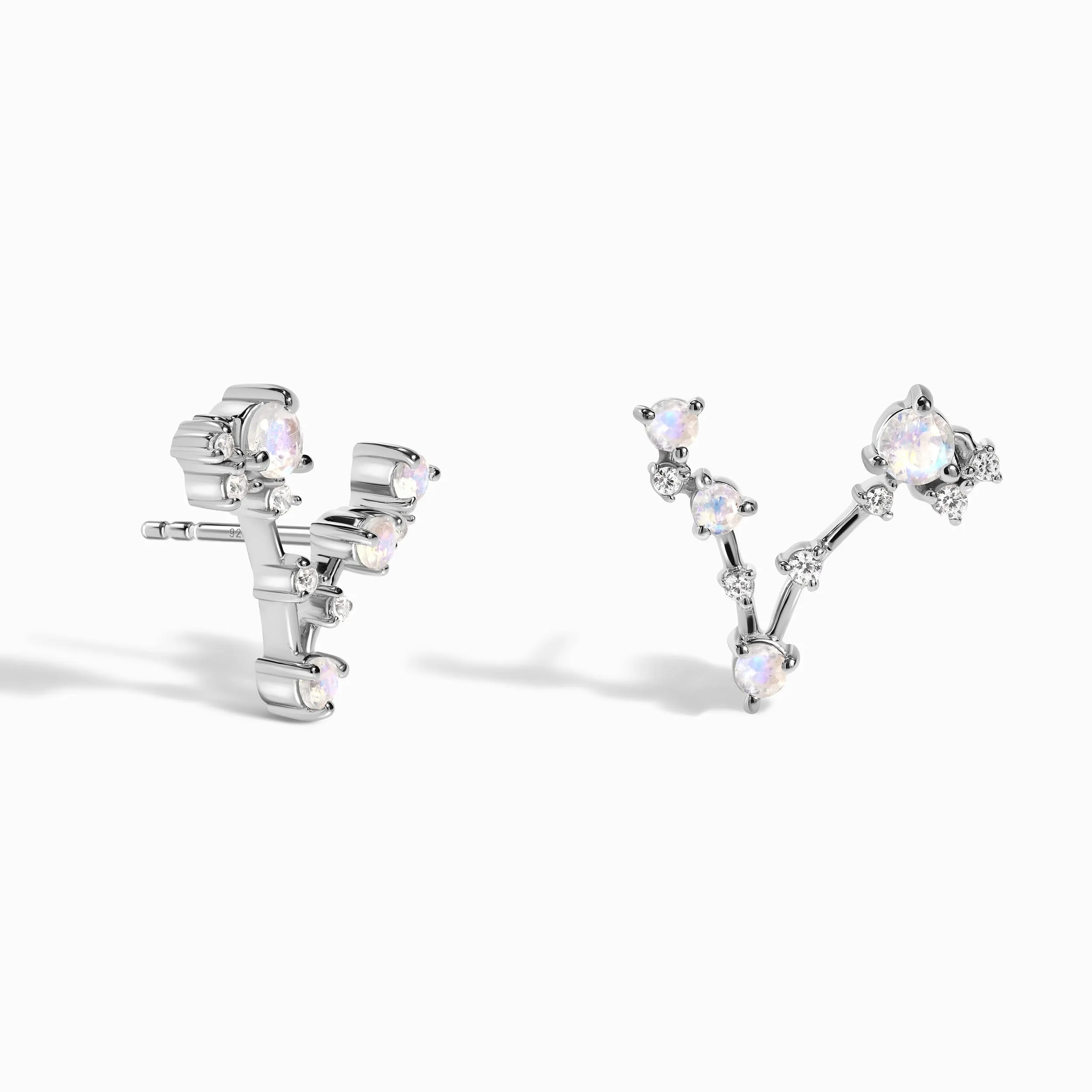 Moonstone Earrings - Pisces Zodiac Constellation