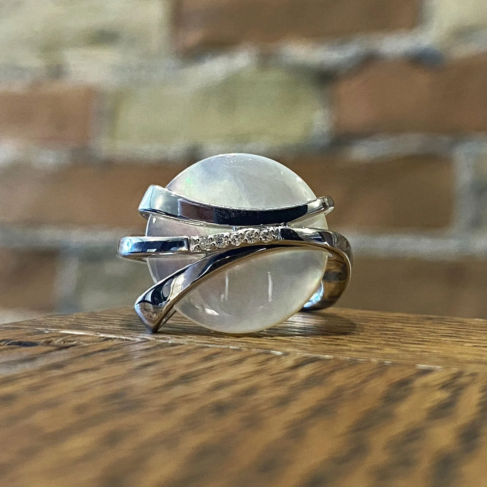 Mother of Pearl and Diamond Ring