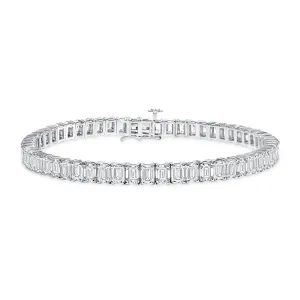 Natural Diamond Tennis Bracelet - Emerald Cut Diamonds
